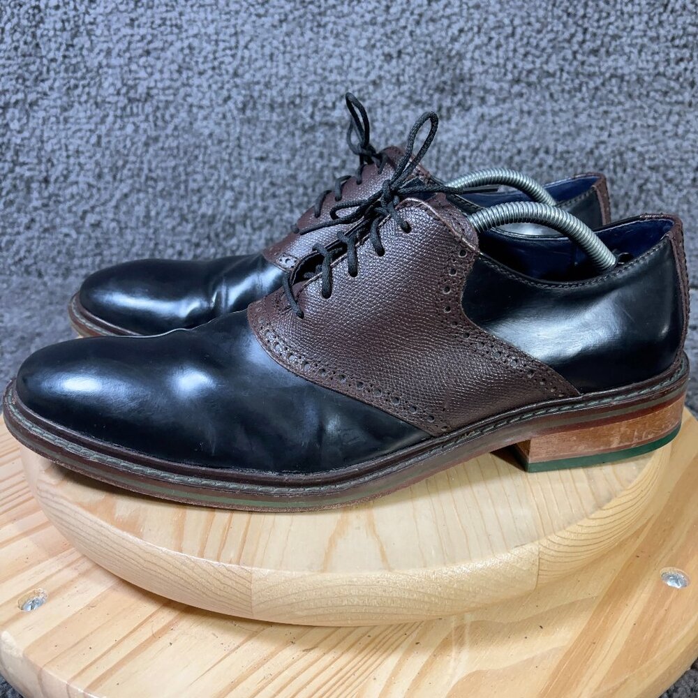 Cole Haan Black and Brown Two-Tone Leather Oxfords